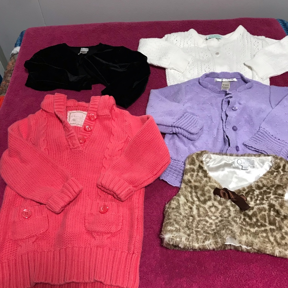 5 18 month old girls sweaters